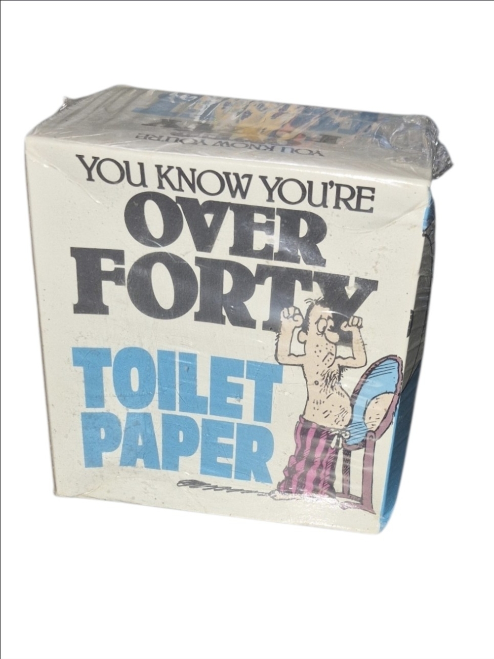 Novelty Blue Toilet Paper White- Fun Gag Gift Over 40